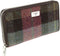 Dames Portemonnee Staffa Gedempt Groen & Paars Tartan- Harris Tweed - muntvak met rits - Glen Appin of Scotland