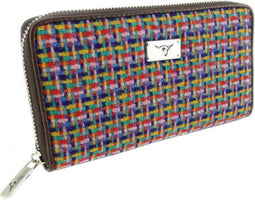 Dames Portemonnee Staffa Jazzy Weave - Harris Tweed - muntvak met rits- Glen Appin of Scotland