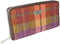 Dames Portemonnee Staffa Oranje en Paars (Peach and Purple) - Harris Tweed - muntvak met rits - Glen Appin of Scotland