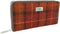 Dames Portemonnee Staffa Roest Bruin-Rood met Oranje Ruit - Harris Tweed - muntvak met rits - Glen Appin of Scotland