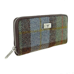 Dames Portemonnee Staffa Tartan MacLeod - Harris Tweed - muntvak met rits - Glen Appin of Scotland