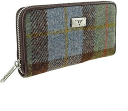 Dames Portemonnee Staffa Tartan MacLeod - Harris Tweed - Muntvak met rits - Glen Appin of Scotland