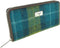 Dames Portemonnee Staffa Zeeblauw en Limegroen - Harris Tweed - muntvak met rits - Glen Appin of Scotland