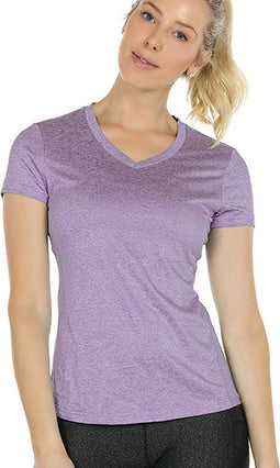 Dames sportshirt loopshirt V-hals ademend fitness yoga T-shirt gym bovenstuk korte mouwen