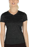 Dames sportshirt loopshirt V-hals ademend fitness yoga T-shirt gym bovenstuk korte mouwen