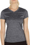 Dames sportshirt loopshirt V-hals ademend fitness yoga T-shirt gym bovenstuk korte mouwen