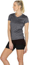 Dames sportshirt loopshirt V-hals ademend fitness yoga T-shirt gym bovenstuk korte mouwen