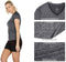 Dames sportshirt loopshirt V-hals ademend fitness yoga T-shirt gym bovenstuk korte mouwen