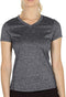 Dames sportshirt loopshirt V-hals ademend fitness yoga T-shirt gym bovenstuk korte mouwen