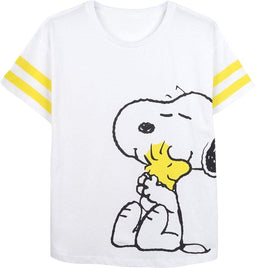 Dames-T-Shirt met Korte Mouwen Snoopy Wit