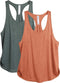 Dames Tanktop Sporttop Racerback Fitness Yoga Mouwloze Shirts, 2-Pack