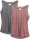 Dames Yoga Sport Tank Top Rugvrij Fitness Top Mouwloos Shirts 2 Pack