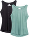 Dames Yoga Sport Tank Top Rugvrij Fitness Top Mouwloos Shirts 2 Pack