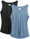 Dames Yoga Sport Tank Top Rugvrij Fitness Top Mouwloos Shirts 2 Pack