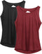 Dames Yoga Sport Tank Top Rugvrij Fitness Top Mouwloos Shirts 2 Pack