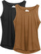 Dames Yoga Sport Tank Top Rugvrij Fitness Top Mouwloos Shirts 2 Pack