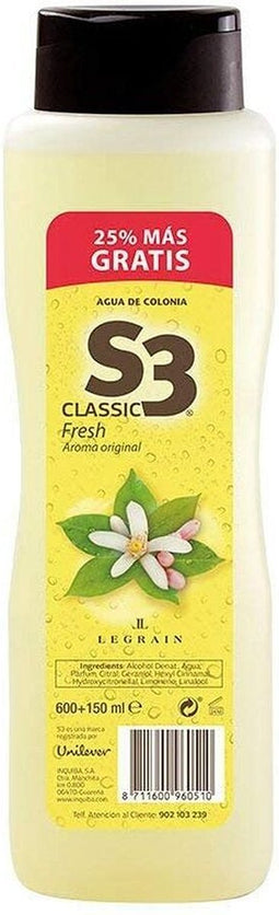 Damesparfum S3 Classic Fresh EDC 600 ml + 150 ml