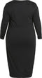 EVOKED VILA VILUANA V-NECK L/S MIDI DRESS/CUR - Dames Jurk - V-hals - Maat 48