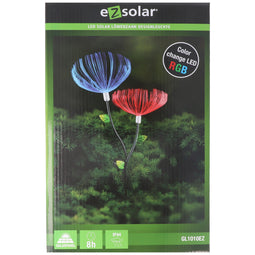 Dandelion LED garden light with 2 RGB LED color changes, including solar panel and battery
