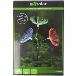 Dandelion LED garden light with 3 RGB LED color changes, including solar panel and battery