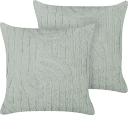TELLIMA - Sierkussen set van 2 - Groen - 45 x 45 cm - Katoen