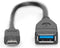 Digitus USB-kabel USB-C stekker, USB-A bus 0.15 m Zwart DB-300315-001-S