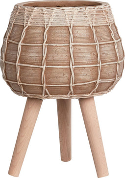 DARMERA - Bloempot - Lichtbruin - 30 x 30 x 23 cm - Magnesiumoxide