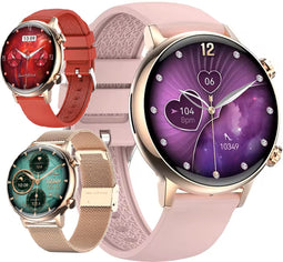 DARZ Ultra HD Pro Smartwatch - Smartwatch Dames - HD Touchscreen - Horloge - Stappenteller - Bloeddrukmeter - Saturatiemeter - Hartslag – Roze - iOS en Android