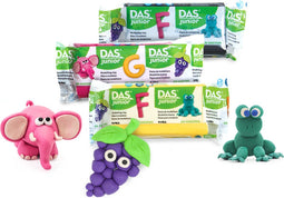 DAS Junior set van 10 Klei in leuke kleuren - 10 blokken van 100gram - o.a. geel, blauw en rood