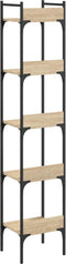 vidaXL - Boekenkast - 5-laags - 35x30x174 - cm - bewerkt - hout - sonoma - eikenkleur