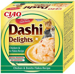 Dashi Delights kat Kip met bonito vlokken