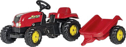 Rolly Toys rollyKid Rood - Traptractor met Aanhanger