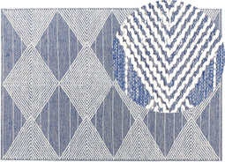 DATCA - Laagpolig vloerkleed - Blauw - 160 x 230 cm - Wol