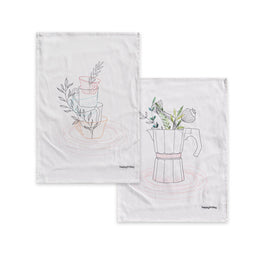 Happy Friday Tea towel (2 pc) Breakfast 70x50 cm Multicolor