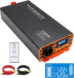 DATOUBOSS - 12V naar 230V Omvormer - Pure Sine Wave - 1500W Continu / 3000W Piek