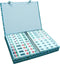HOT Games Mahjong - Strategisch spel - Kunststof stenen Wit/goud - Koffer groen
