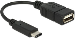 Delock 65579 - USB 2.0 type-C naar USB 2.0 type-A - 15cm - Zwart