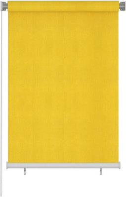 vidaXL - Rolgordijn - voor - buiten - 100x140 - cm - HDPE - geel