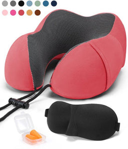 SKYCASES Travel Essentials - Nekkussen Set 3-delig - Ergonomisch Memory Foam - Rood
