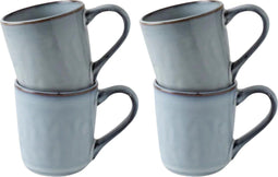 Dutch Rose Organic Mok - Mokken 25 cl. set van 4- Theemok - Koffiemok Mokken - Stoneware handgemaakt - Blauw