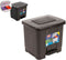 Dubbele afvalemmer/vuilnisemmer 35 liter met deksel en pedaal - Donkergrijs- vuilnisbakken/prullenbakken - Kantoor/keuken