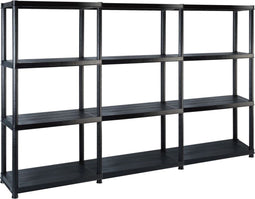 vidaXL - Opbergrek - 4-laags - 183x30,5x130 - cm - kunststof - zwart