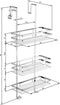 tectake® - RVS doucherek 3 mandjes - Ophangen zonder schroeven - 30 x 21 x 80 cm