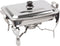 Alora Chafing Dish chrome - voedsel verwamer - voedsel warmhouden - met deksel - buffetwarmer - roestvrij staal - chrome - warmhoudplaat - bain maria - warmhoudbakken - 35 x 28 x 25cm - Warmhoudschalen