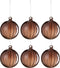 J-Line kerstbal Geribbeld - glas - donkerbruin - small - doos van 6
