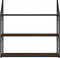 vidaXL - Wandrek - 3-laags - 80x21x78,5 - cm - bewerkt - hout - bruin - eikenkleur