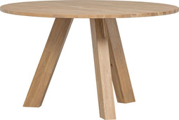 WOOOD Rhonda Eettafel - Rond - Eiken - Naturel - Ø129 cm