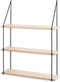LIFA LIVING Wandrek - Industrieel - 3 planken - Zwart