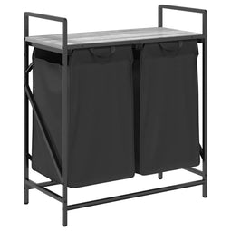 vidaXL - Wasmand - 2 - vakken - met - plank - grijs - sonoma - eiken