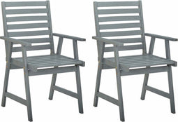 vidaXL - Tuinstoelen - 2 - st - massief - acaciahout - grijs